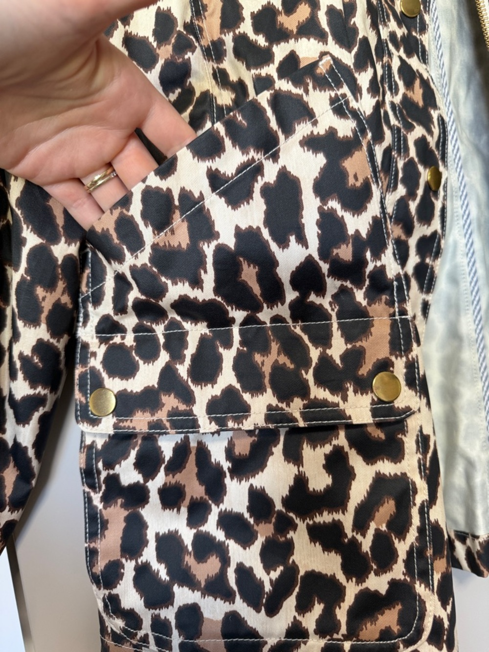 J. Crew Women's Leopard Utility Jacket in Shades of Brown and Tan - Picture 5 of 9